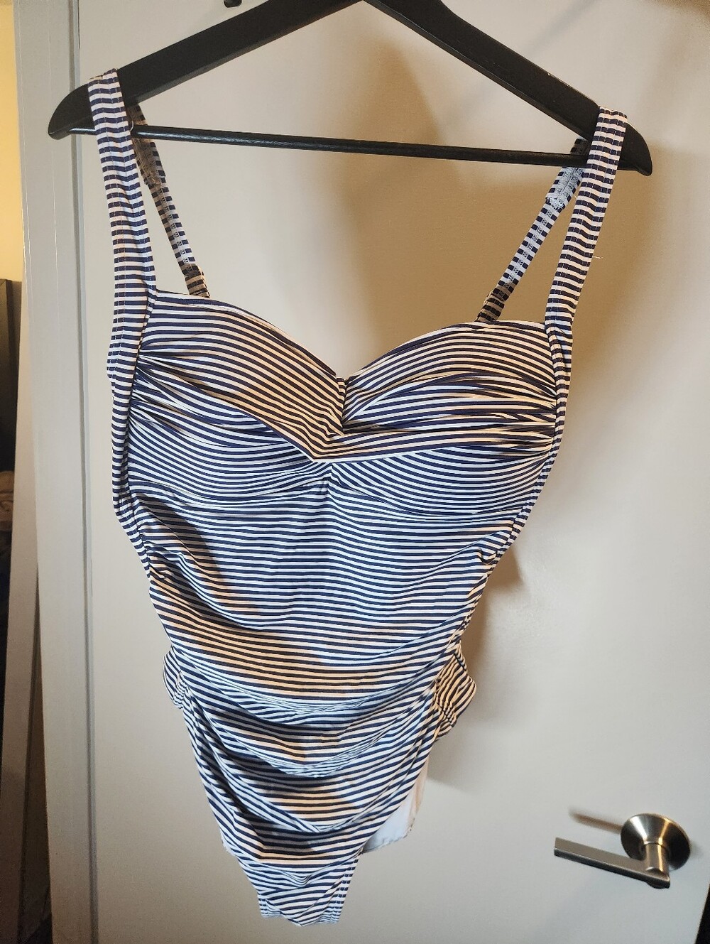 Bond Eye Australia Nip Tuck Navy White Nautical One Piece Swimsuit Stretch